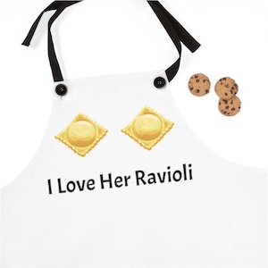 Avental de casal Eu amo seu Ravioli engraçado Cultura italiana, presentes italianos Design de casais