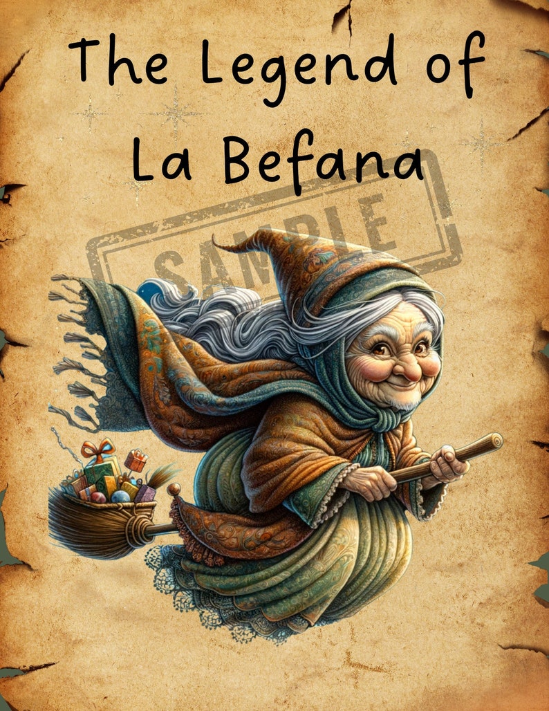 La Befana Italian Christmas Witch, Printable Story for Kids, Digital Download image 3