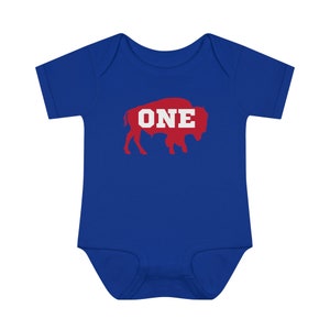 Buffalo &#39;One&#39; Baby Bodysuit - Football Fan Rib Onesie