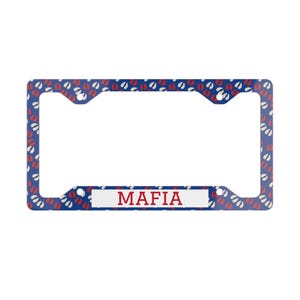 Buffalo Fan, Mafia Hoof Metal Vanity License Plate Frame - Sports Theme Buffalo Football