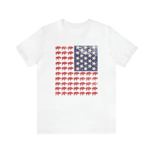 Buffalo American Flag Tee: Patriotic 4th of July Unisex T-Shirt