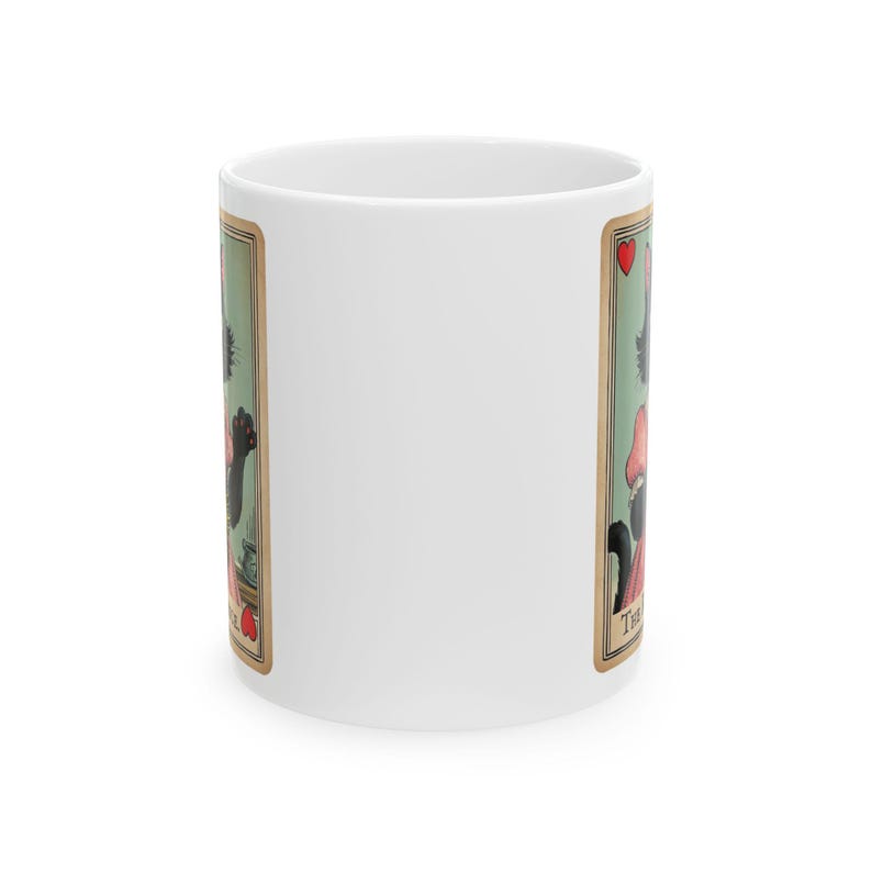 Cat Lady Tarot Card Ceramic Mug: Anti-Trump Political Statement image 2