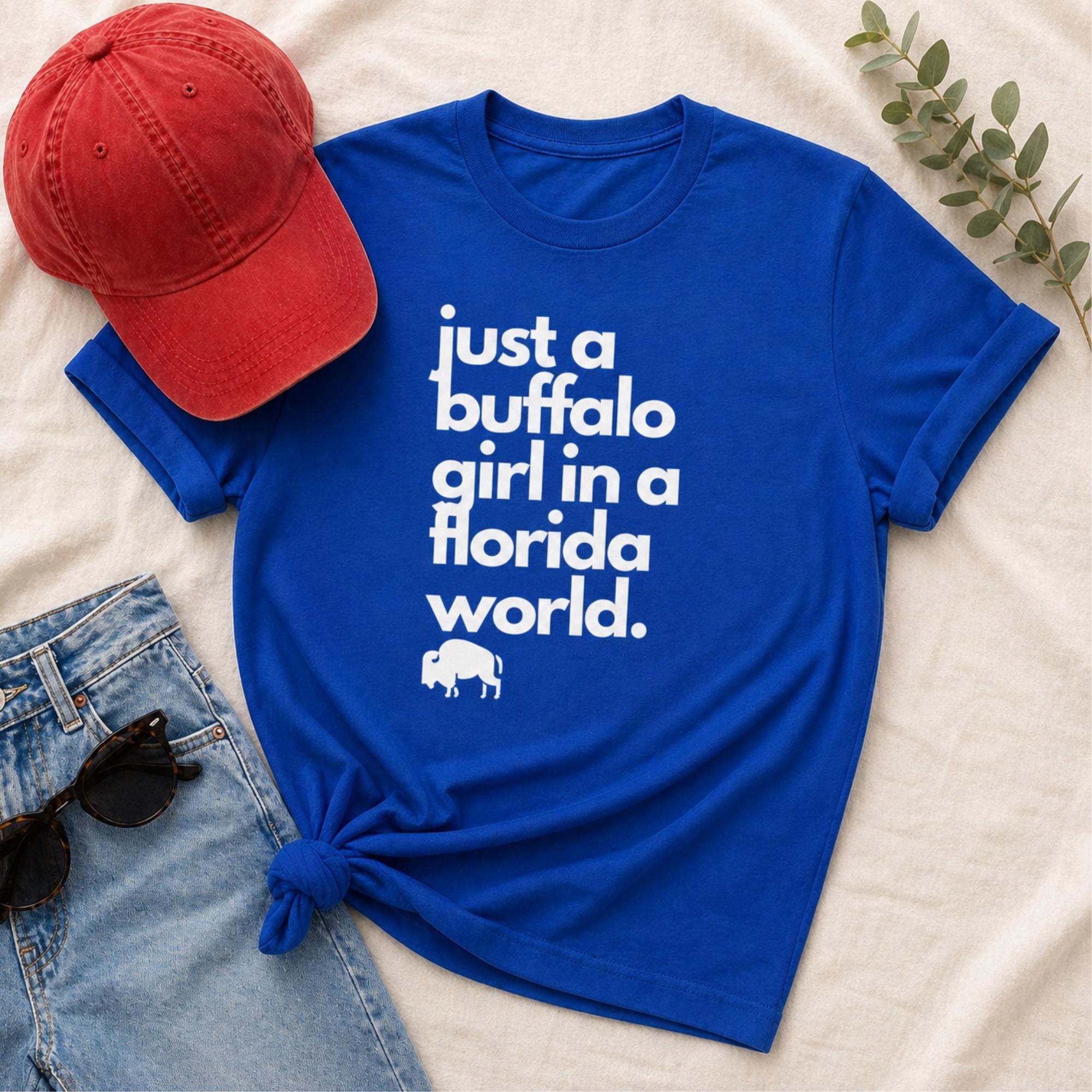 Buffalo Girl in a Florida World Buffalo Native Unisex Jersey Short