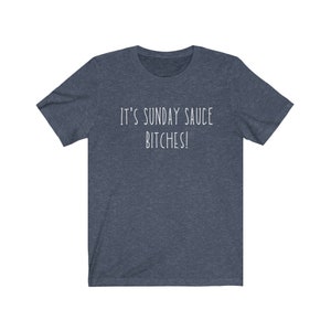 Italian Pasta Night Sunday Sauce Italian Culture Unisex Jersey Short Sleeve Tee Heather Navy
