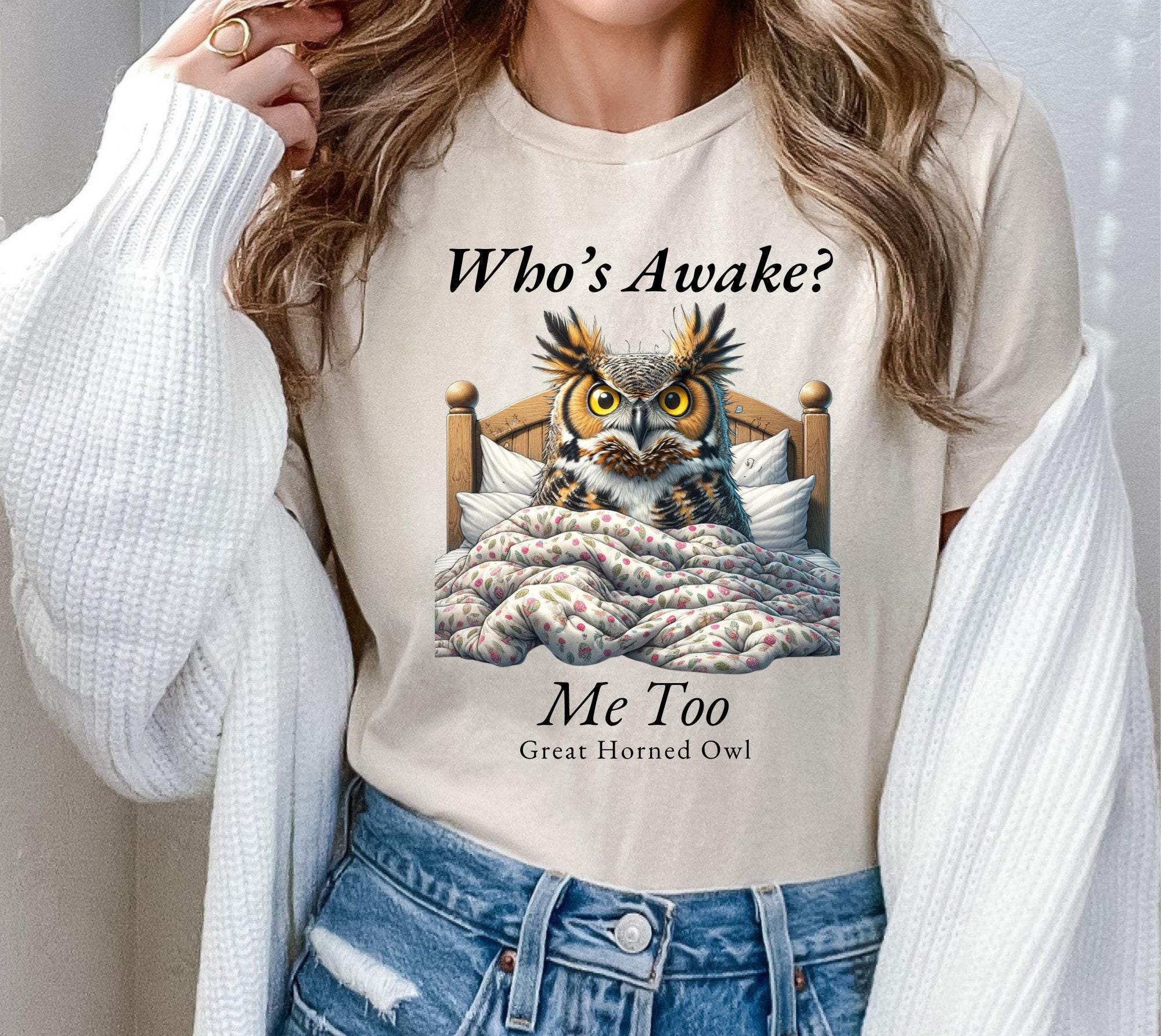 Horned Owl Unisex Tee, Birder Gift