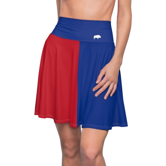 Buffalo Skirt Red and Blue Spirit Wear Women s Skater Skirt AOP for Buffalo Fans Etsy