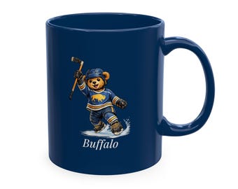 Taza de cerámica tradicional Buffalo Hockey Bear de 325 ml (11 oz)