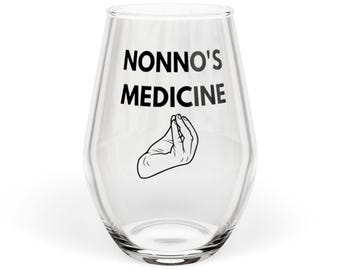 Regalo Nonno, Copa de vino Nonno, Copa de vino sin tallo, 330 ml