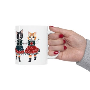 Polish Gift Mug, Polka Cats, Funny Polish Gift for Polish Cat Lovers,Ceramic Mug 11oz for Polish mom, Polish Dad