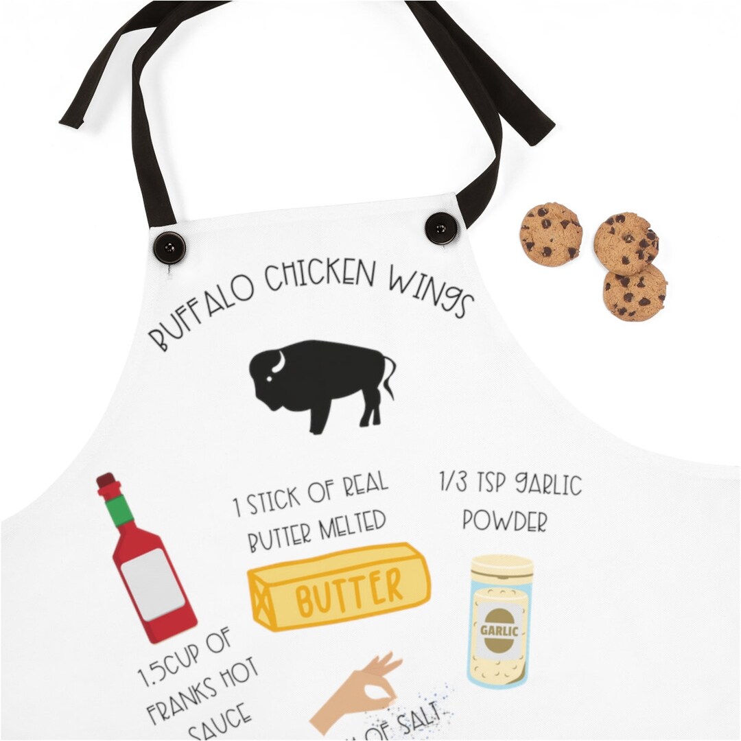 Buffalo Gifts, Buffalo Chicken Wing Recipe Apron for Chicken Wing