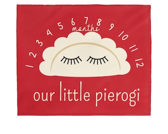 Pierogi Baby Milestone Blanket: Polish Pride Velveteen Plush