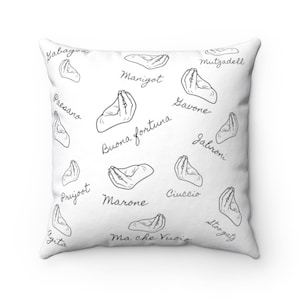 Italian Gifts Italian Buzz Phrase Funny Italian Words Spun Polyester PIllow for Italian People