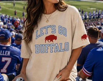 Camiseta de algodón extragrande con efecto lavado a la nieve de Buffalo Football