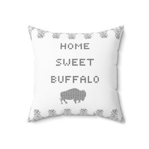 Buffalo Pillow, Buffalo NY Spun Polyester Square Pillow for Buffalo Pride and Buffalo Lovers