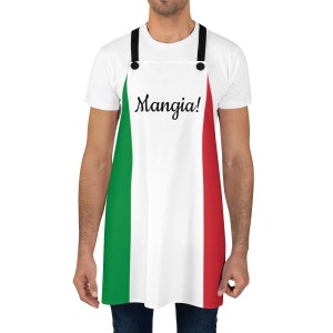 Italiaanse cadeaus, schort, Italiaanse vlag, gastheer etentje, schort voor Italiaanse moeders en oma's, Italiaanse koks