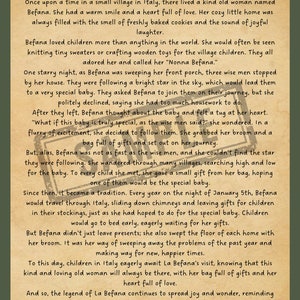 La Befana Italian Christmas Witch, Printable Story for Kids, Digital ...