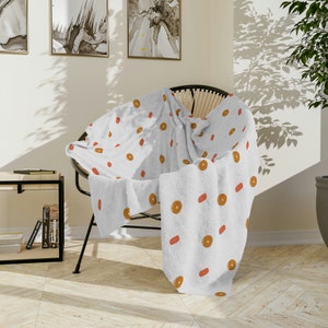 Jüdische Geschenke, Bagels und Lox Muster, weiche Samt-Minky-Decke für jüdische, jiddische Geschenke