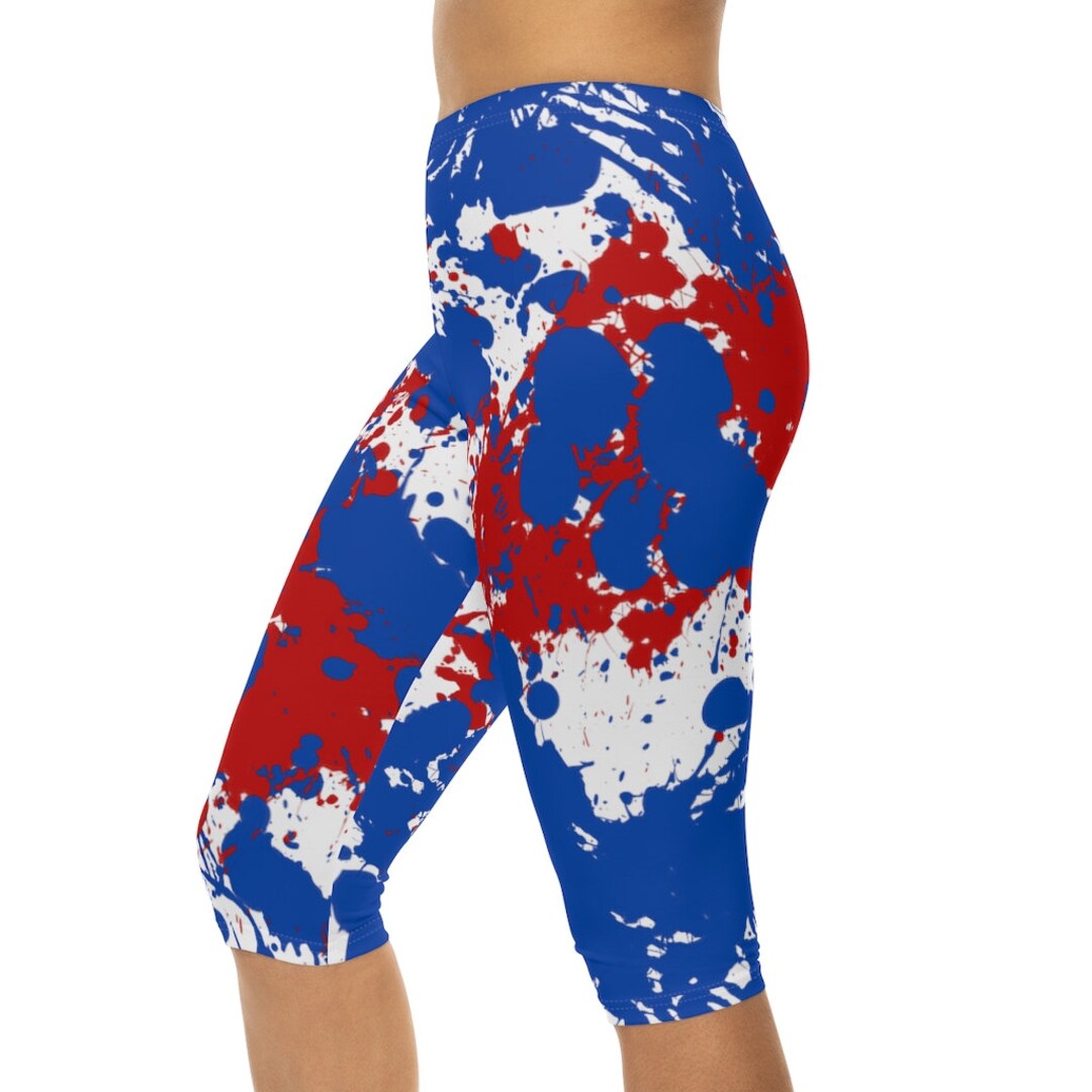 Red white and blue capri leggings sale