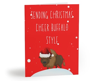 Buffalo Gifts, Buffalo NY Christmas Cards, Blank Inside, Greeting cards With Envelopes  (8, 16, and 24 Pcs)