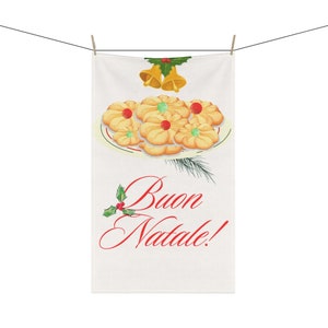 Italy Christmas, Italian Christmas Cookies, Cute Italy Kitchen Holiday Decor,  Kitchen Towel