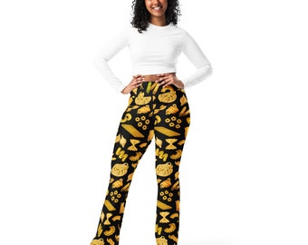 Pasta Lover Apparel, Pasta Print Flare leggings