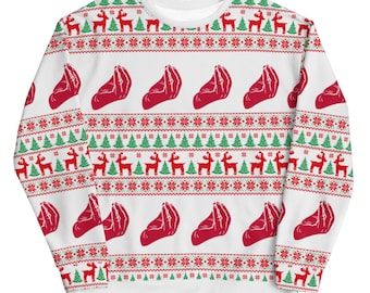 Brzydka bluza unisex z motywem włoskim i świątecznym