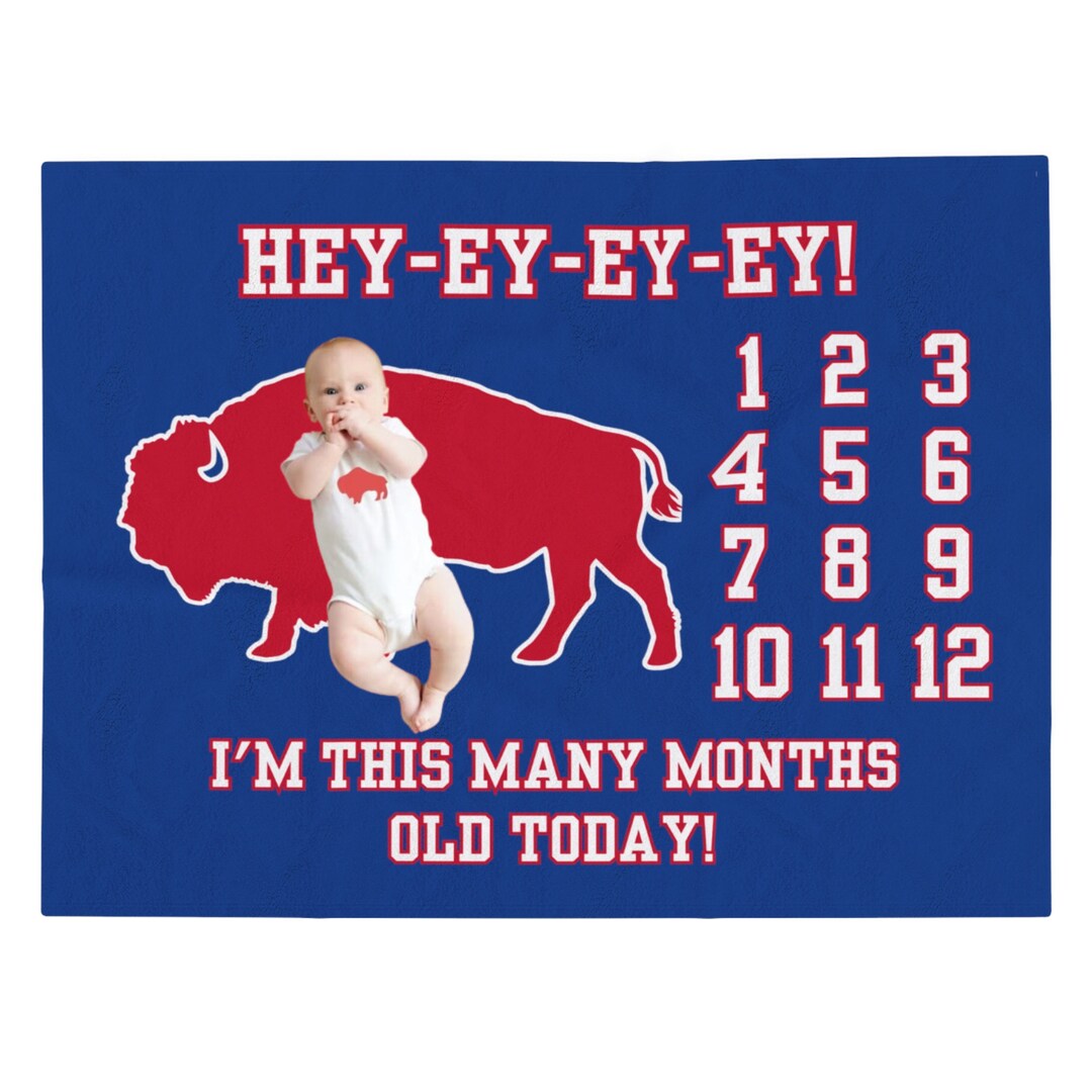 Buffalo Baby Blanket, Buffalo Milestone Blanket, Month Tracker, Buffalo