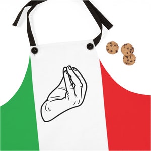 Italian Flag Apron: Hand Gesture Theme, Italian Culture