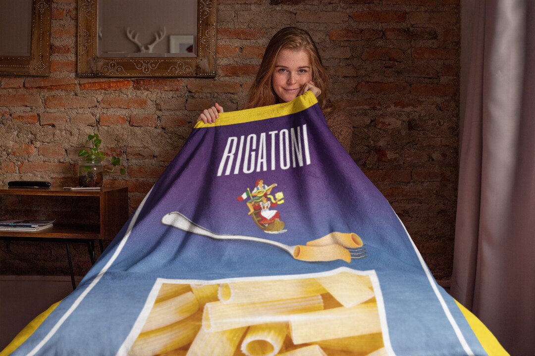 Visual Reference: Rigatoni Pasta Blanket Velveteen Minky Italian Food Gift