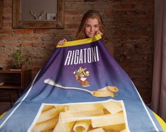 Rigatoni Pasta Blanket: Velveteen Minky Italian Food Gift