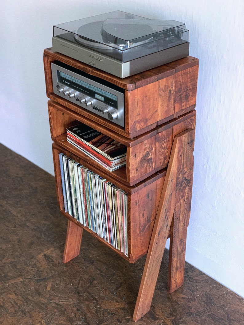 Record Player Stand & Vinyl Storage / Record Player Table / Etsy