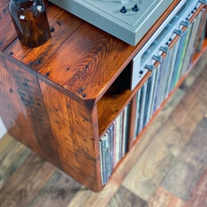 Record Player Table &quot;The Compact One&quot; / LP Storage / Turntable Console / Vinyl Storage / Sideboard / LP Cabinet from Upcycled Wooden Pallets