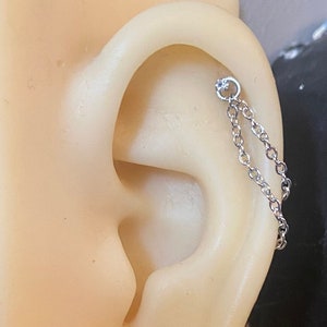 Extra long ear jacket, helix, flat, cartilage piercings, earring chain, forward helix, ear chain, piercing chain, helix chain,