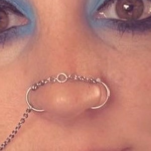 Triple O Ring Nose Chain, Nasalang Chain, Nose Piercing