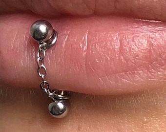 chaîne de piercing pour labret vertical, chaîne de piercing, piercing pour les lèvres, chaîne de piercing pour les lèvres, chaîne pour les lèvres