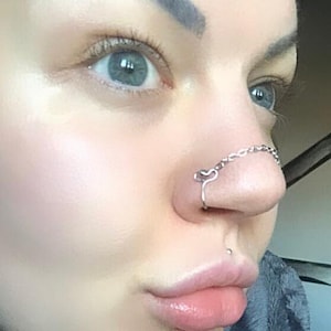 FAKE nose chain, silver nose chain, Nose chain, nostril chain, nose chain, nasalang, nostril piercing chain, nose cuffs, fake nose chain