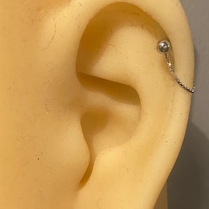 Dainty helix chain, box chain, cartilage piercing, earring chain, forward helix, ear chain, piercing chain, helix chain, chain earring,
