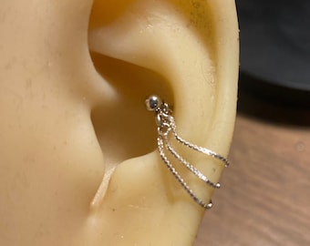 Sterlingzilveren conch-piercingketting: sierlijke doosketting