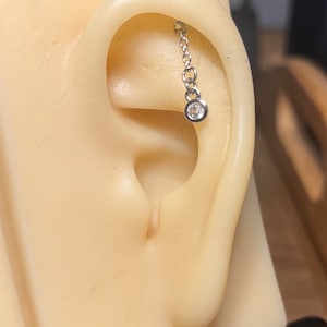 CZ Dangle Piercing Kette: 304 Edelstahl Ohrschmuck