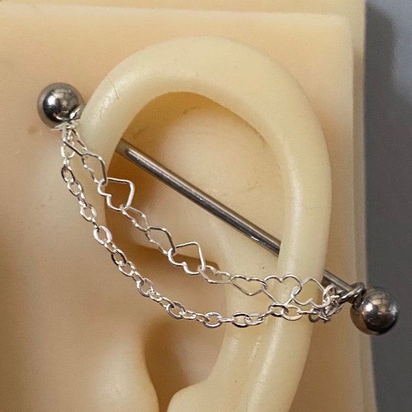 2 style Barbell chain, Ear piercing chain, industrial piercing/scaffolding, piercing jewellery, barbell, ear chain, industrial chain