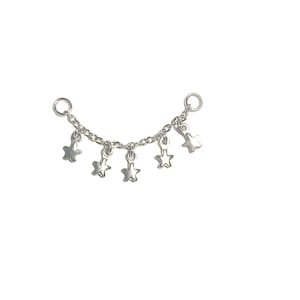 Silver Star Dangle Piercing Chain: Nose, Conch, Ear