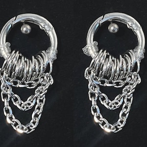 Chain ear weights, stretched ear weights, ear plugs, ear tunnels, ear weights, chain earring, chain ear weights, earrings, ear jewellery