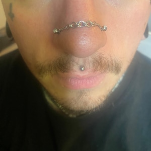 Chainmail style nose chain, nose chain, nostril chain, silver nose chain, chainmail, chainmail jewellery, nose piercing jewellery, piercing