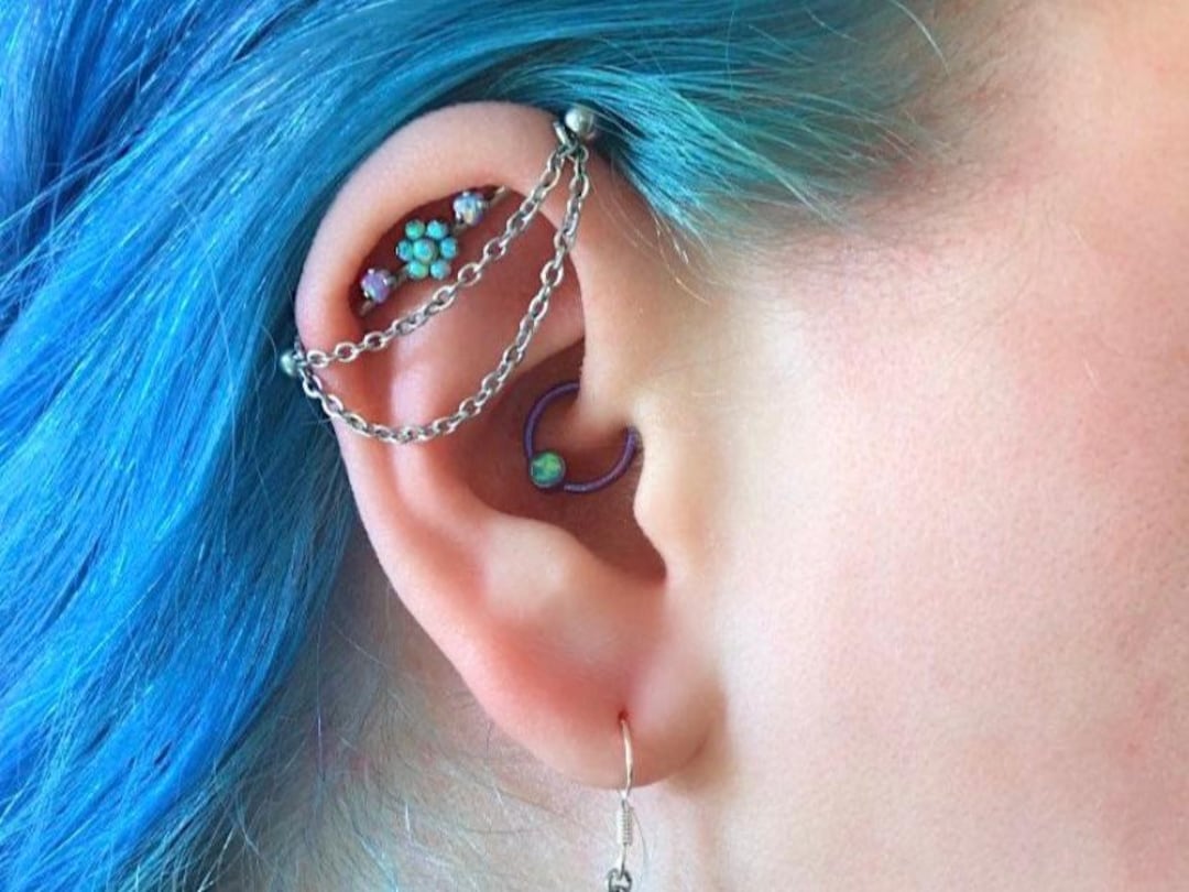 Industrial Piercing Chain: Stainless Steel Barbell Jewelry - Etsy, image size:1080x810