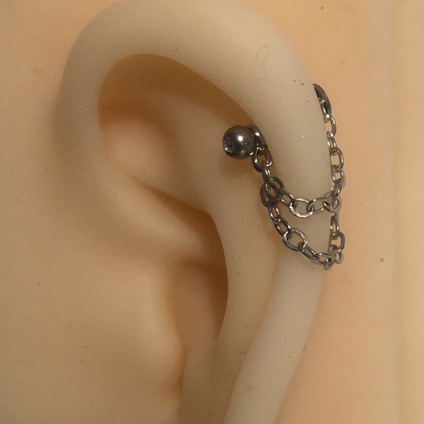 Veste d'oreille convertible, hélice, piercings au cartilage, chaîne de boucle d'oreille, hélice avant, manchette d'oreille, chaîne de piercing, chaîne hélice, boucle d'oreille en chaîne,