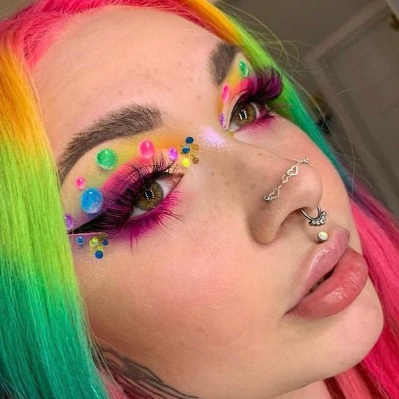 Argento Sterling Cerchio Orecchini W/Trasparente & Colorato Interno E - Foto 8