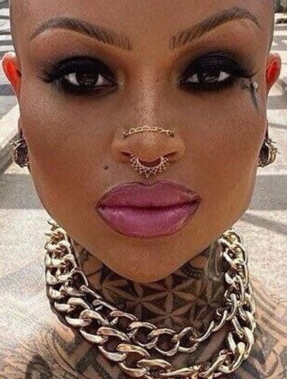 16k Gold Plated Heart Shape Nose Chain 