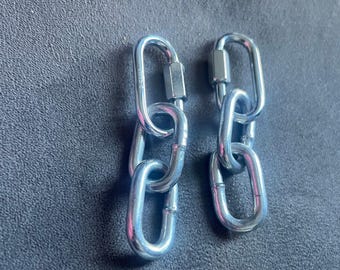 Stainless Steel Chain Ear Weights: Stretched Ear Jewelry