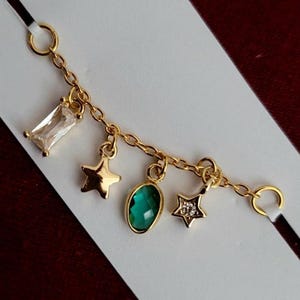 Ear charm Chain, Ear piercing chain, industrial piercing/scaffolding/conch/ear piercing, piercing jewellery, moon, star, charms