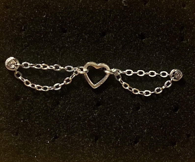 Hanging Heart Nose Chain Nose Chain Nose Piercing Etsy UK